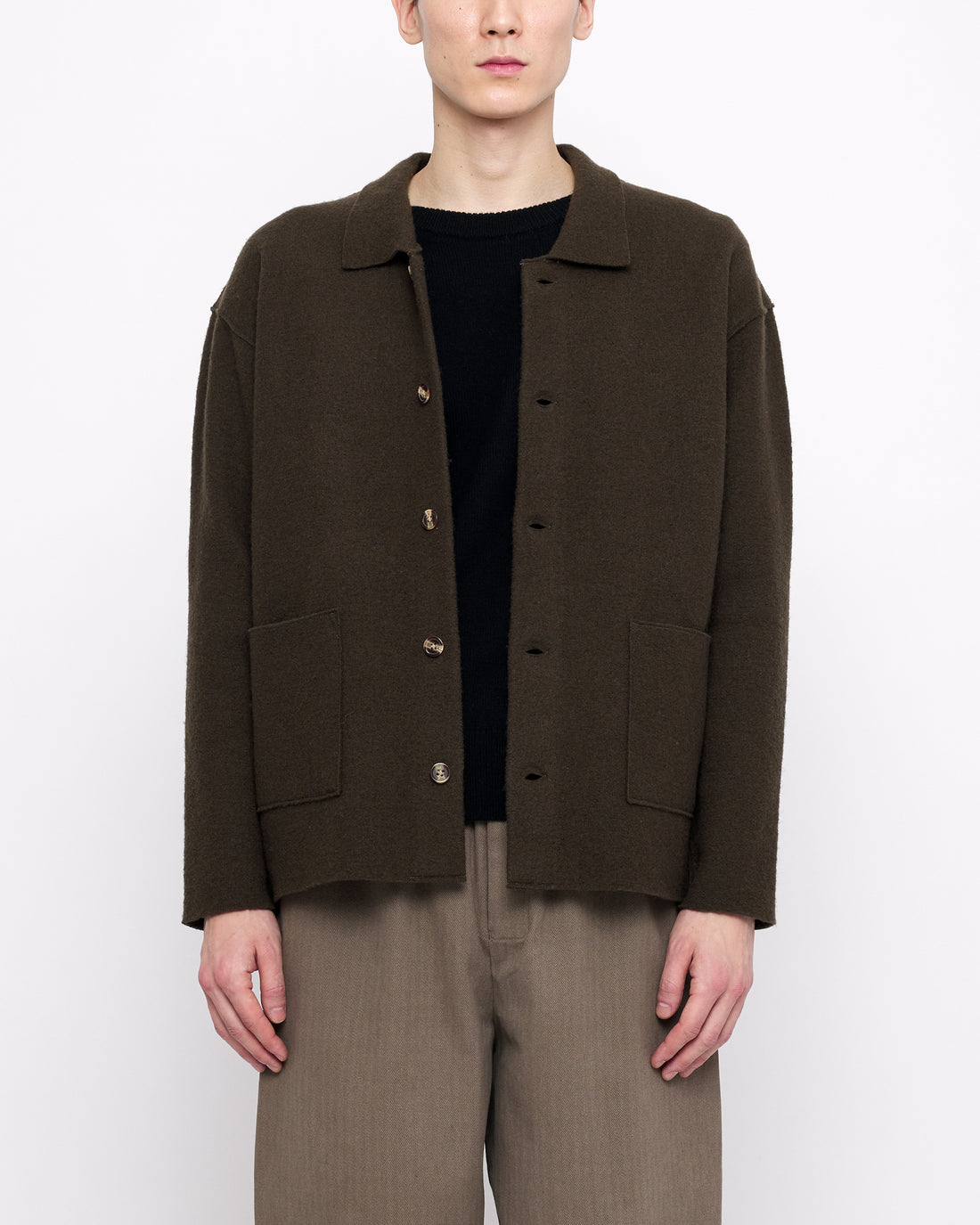 Boiled Wool Chore Shirt Jacket - FW24 - Olive