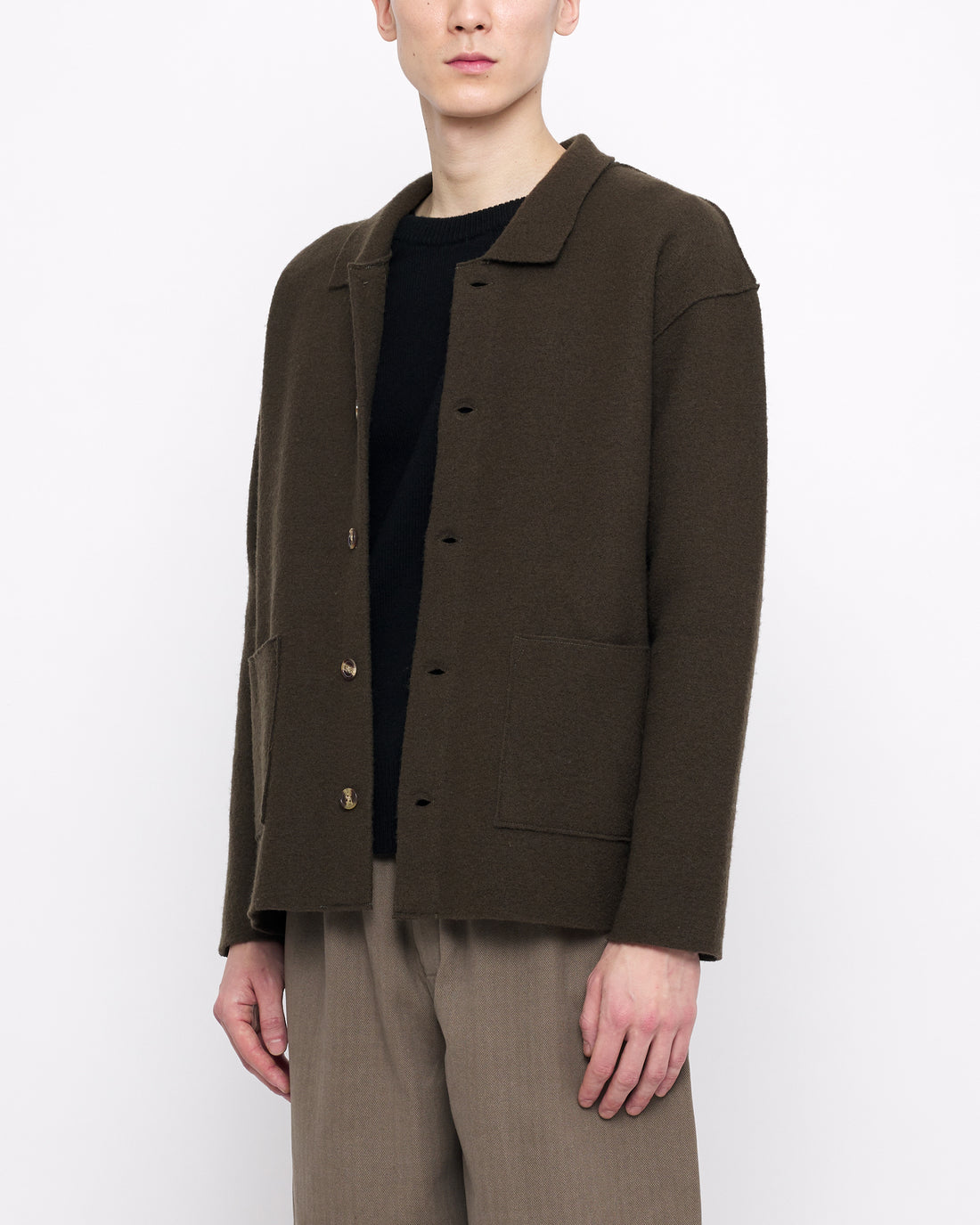 Boiled Wool Chore Shirt Jacket - FW24 - Olive