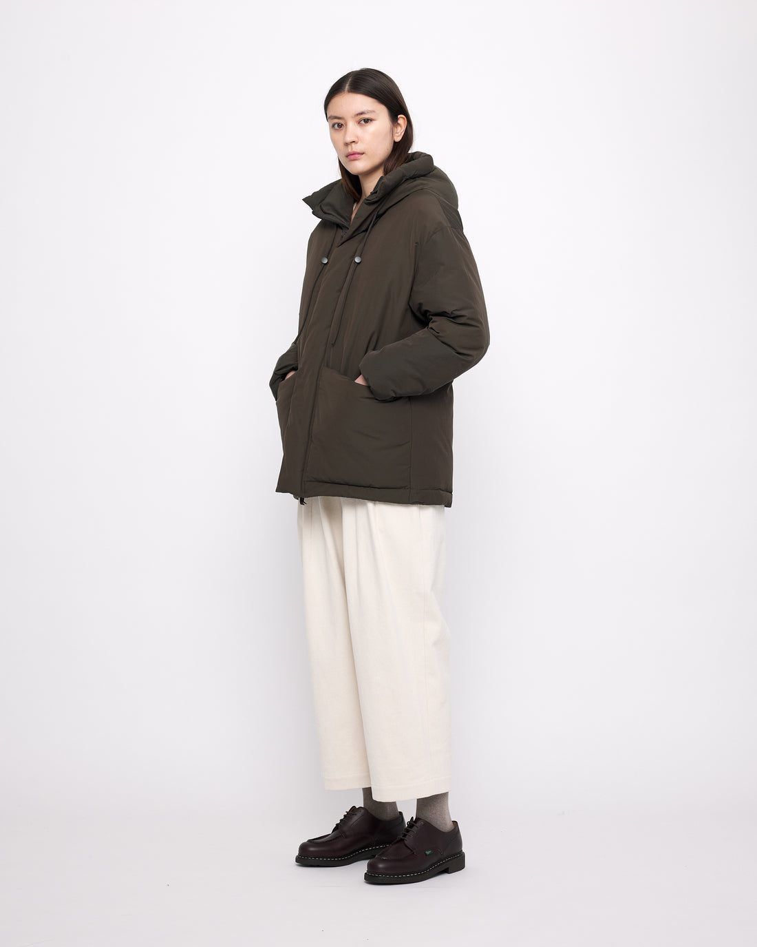 Hooded Puffer - FW24 - Olive Brown