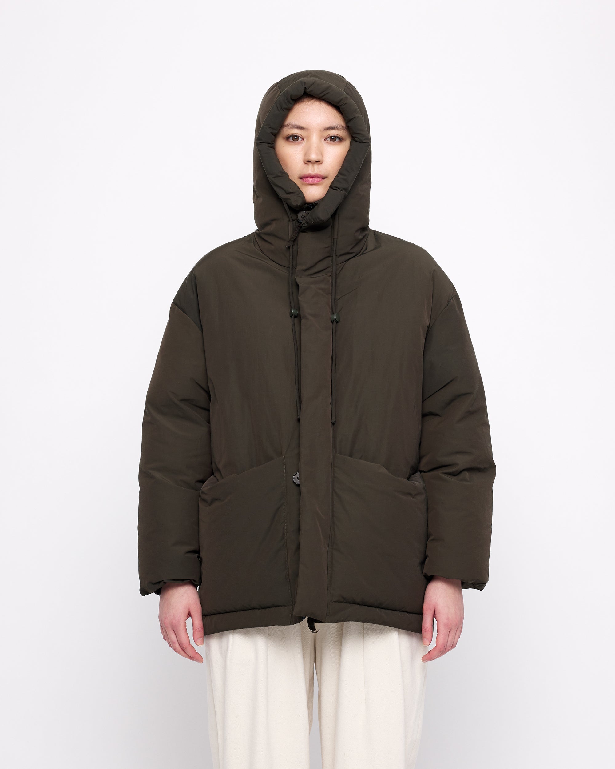 Hooded Puffer - FW24 - Olive Brown