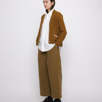 V-Neck Pockets Trimmed Cardigan - FW24 - Mustard (White Dove)