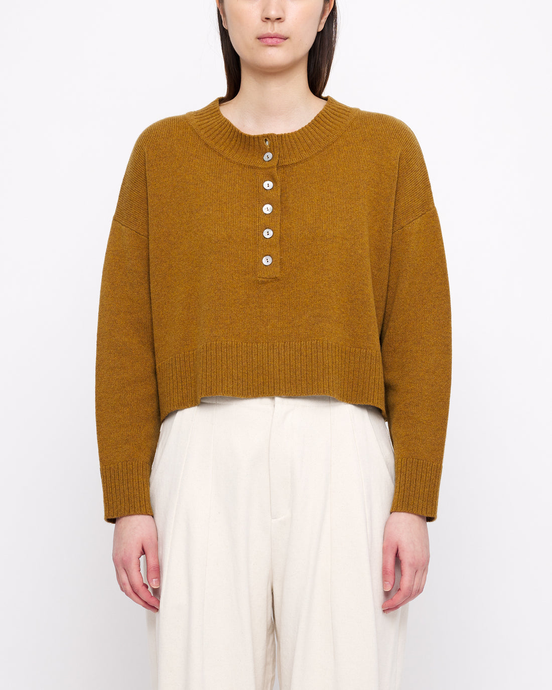 Relaxed Cropped Pull-Over - FW24 - Mustard