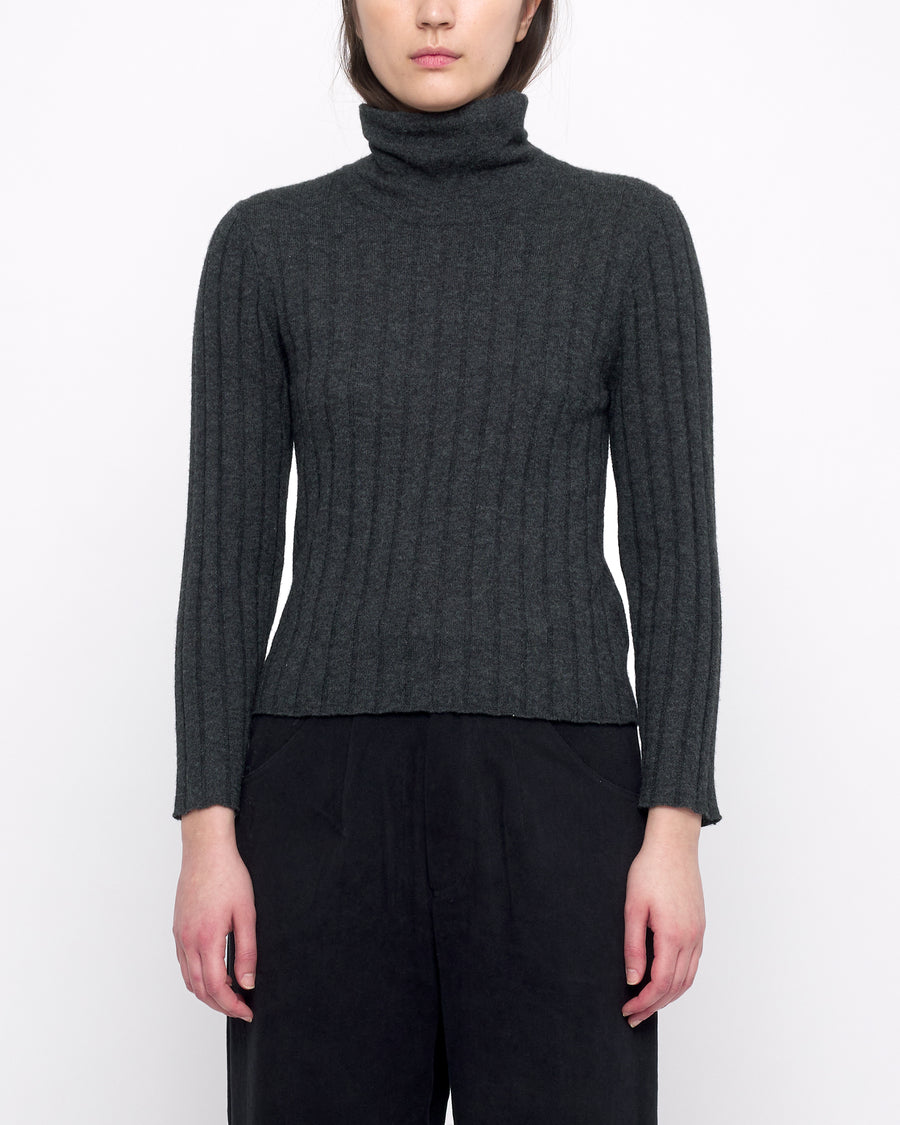 Yak Ribbed Roll Neck - FW24 - Charcoal