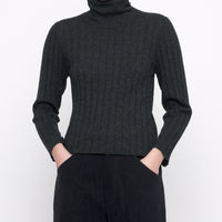 Yak Ribbed Roll Neck - FW24 - Charcoal