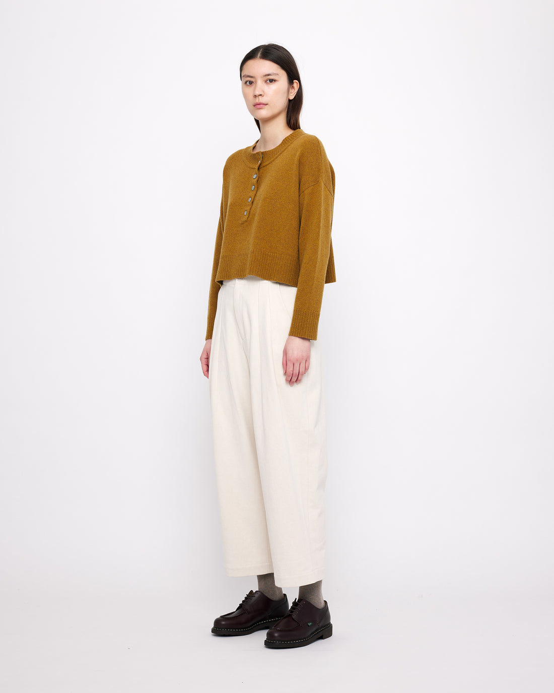 Relaxed Cropped Pull-Over - FW24 - Mustard