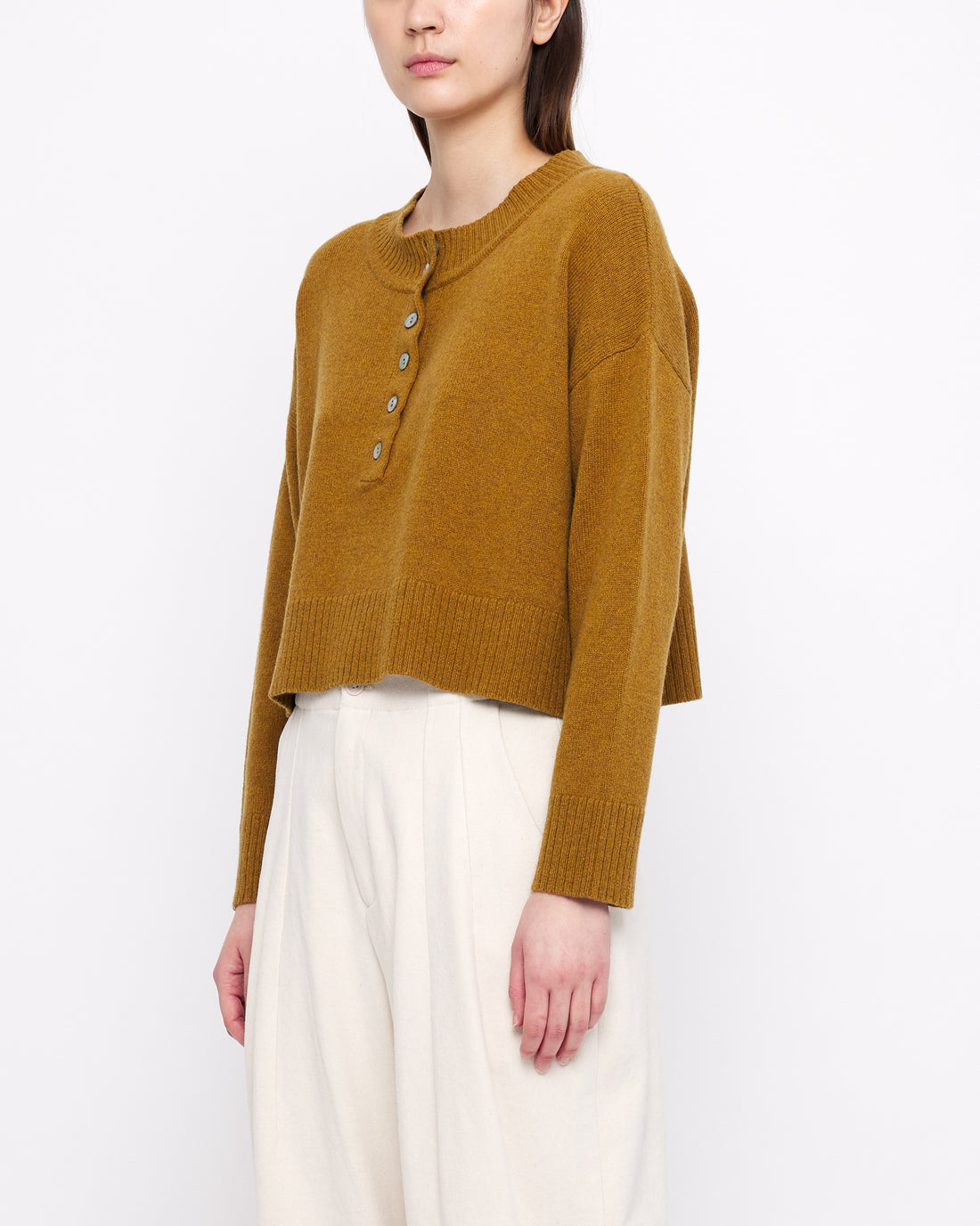 Relaxed Cropped Pull-Over - FW24 - Mustard