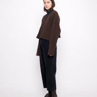 Oversized Ribbed V-Neck - FW24 - Brown