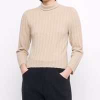 Yak Ribbed Roll Neck - FW24 - Desert Sand