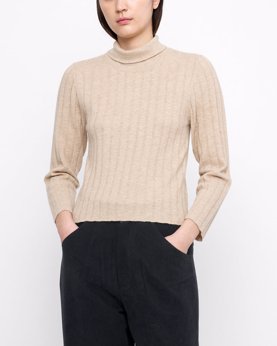 Yak Ribbed Roll Neck - FW24 - Desert Sand