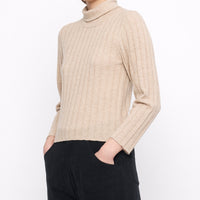 Yak Ribbed Roll Neck - FW24 - Desert Sand