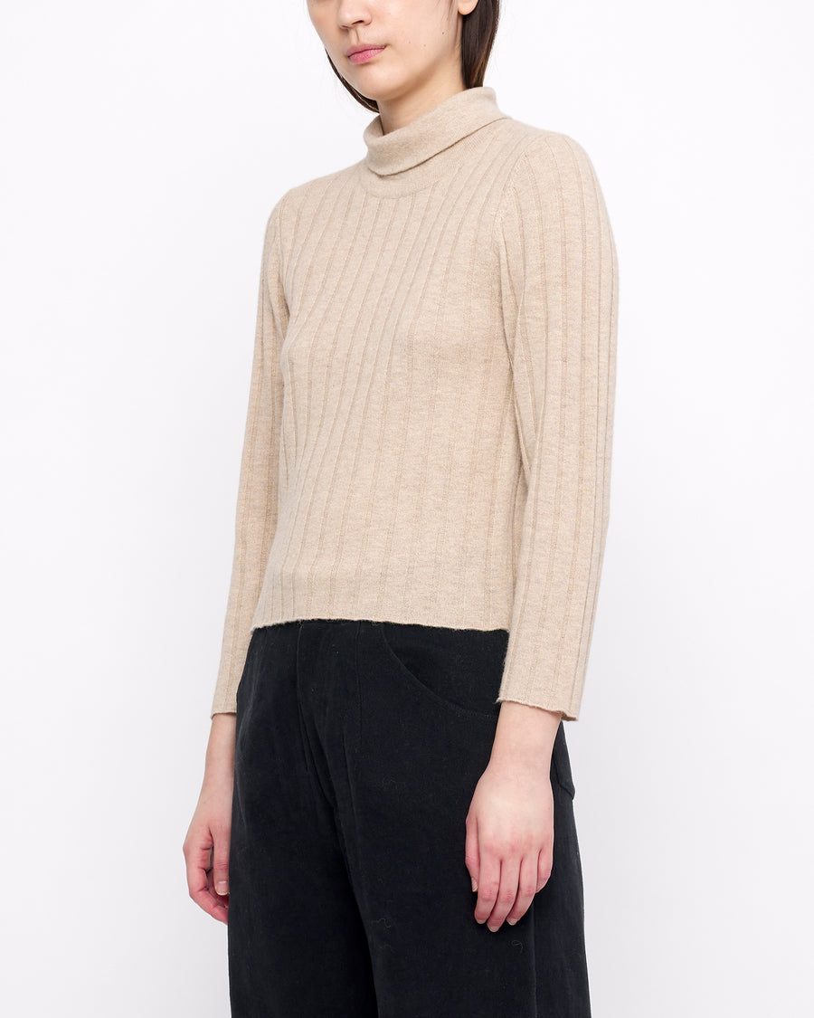 Yak Ribbed Roll Neck - FW24 - Desert Sand