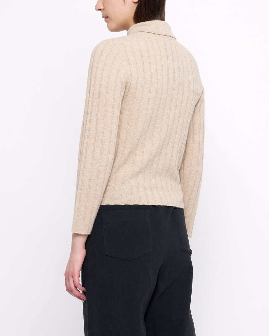 Yak Ribbed Roll Neck - FW24 - Desert Sand