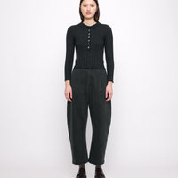 Sand-Washed Tailored Curve Legged Trouser - FW24 - Washed Black