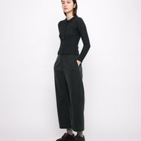 Sand-Washed Tailored Curve Legged Trouser - FW24 - Washed Black