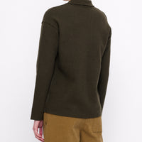 Boiled Wool Pocket Pullover - FW24 - Olive