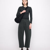 Sand-Washed Tailored Curve Legged Trouser - FW24 - Washed Black