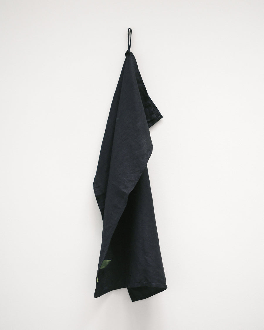 7115 Linen Tea Towel - Navy