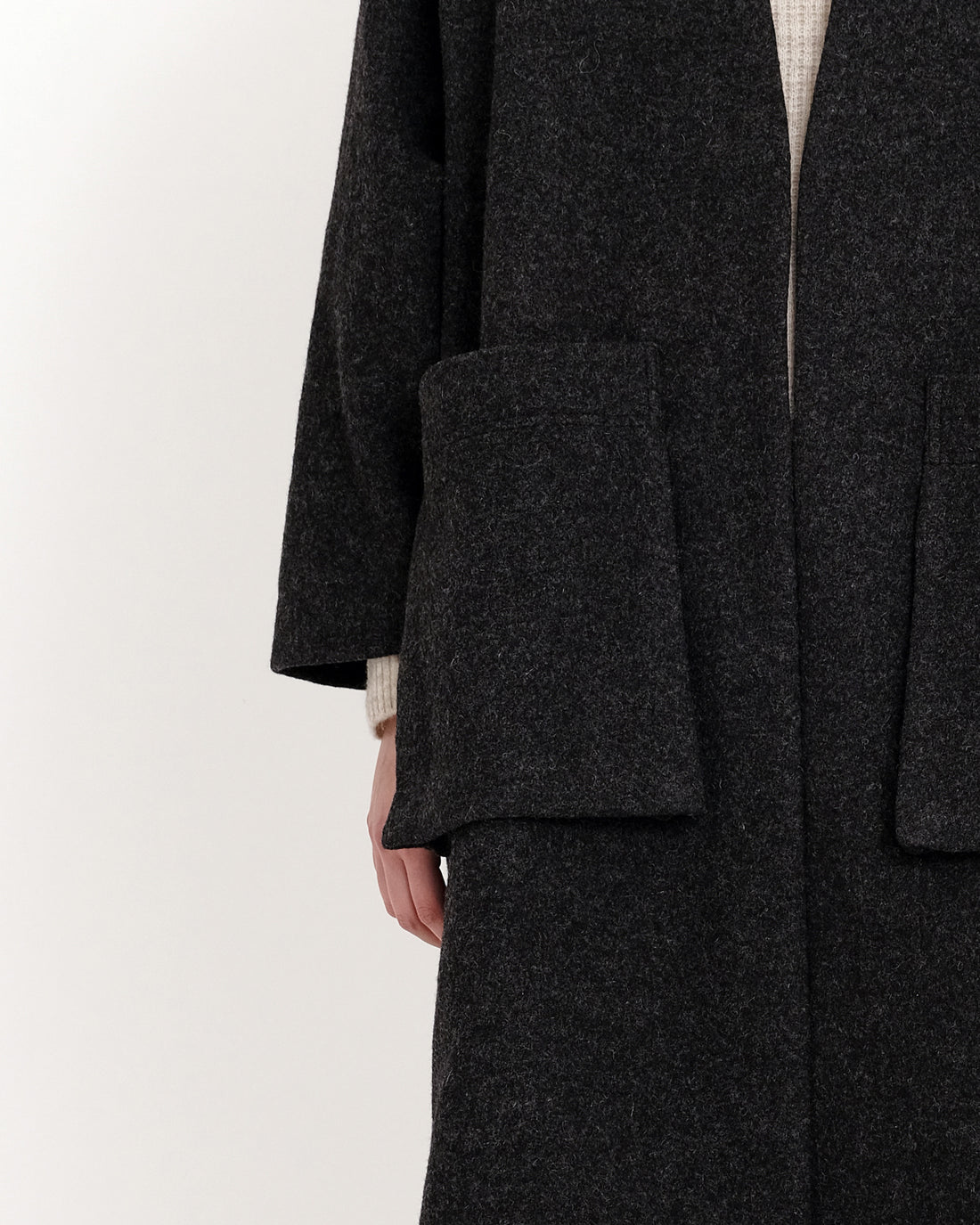 Pocket Long Coat - FW23 - Heather Charcoal