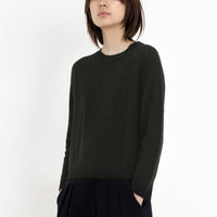 Molly Long Sleeves Cropped Sweater - FW23 - Deep Forest