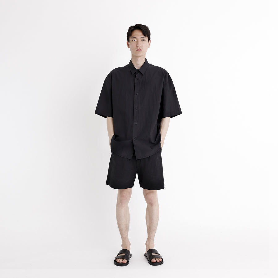 Papery Oversized Men's Short Sleeves - SS24 - Black