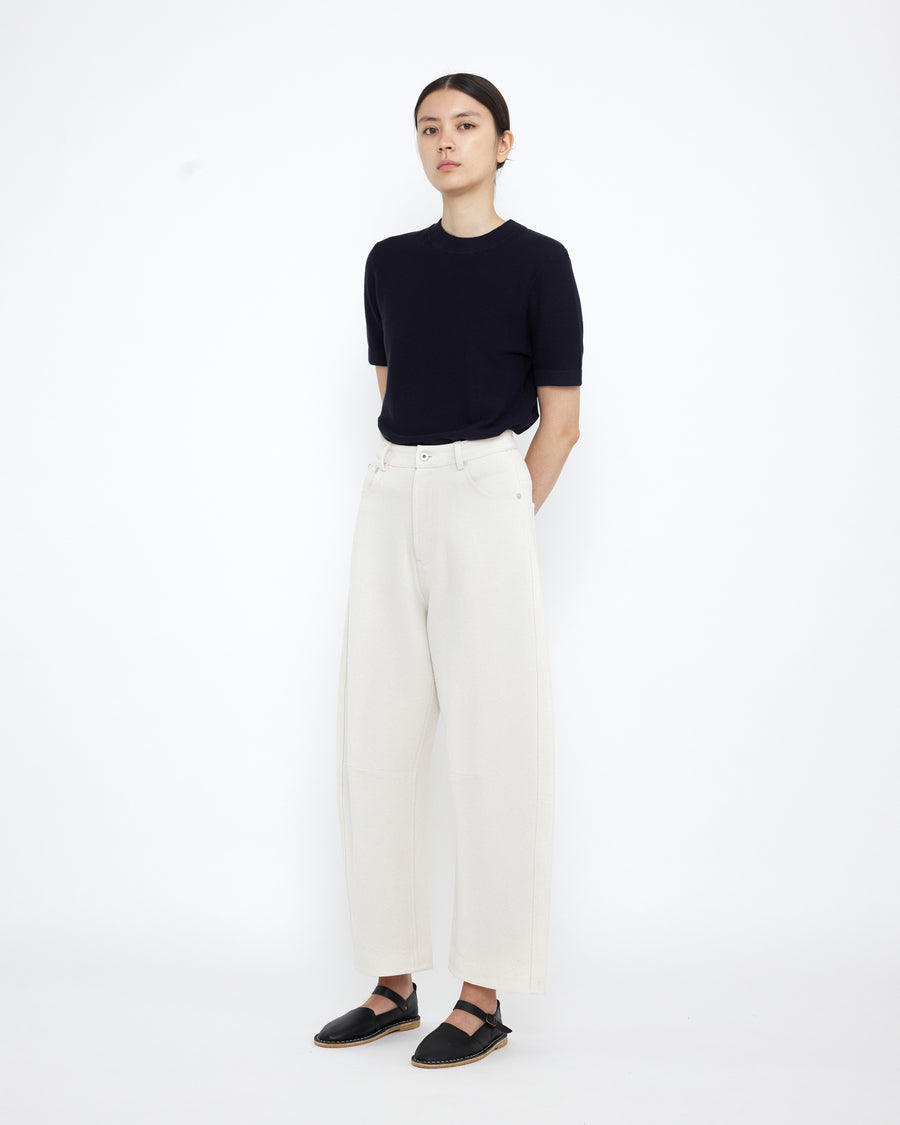 Relaxed Curve Legged Trouser - SS25 - Off-White