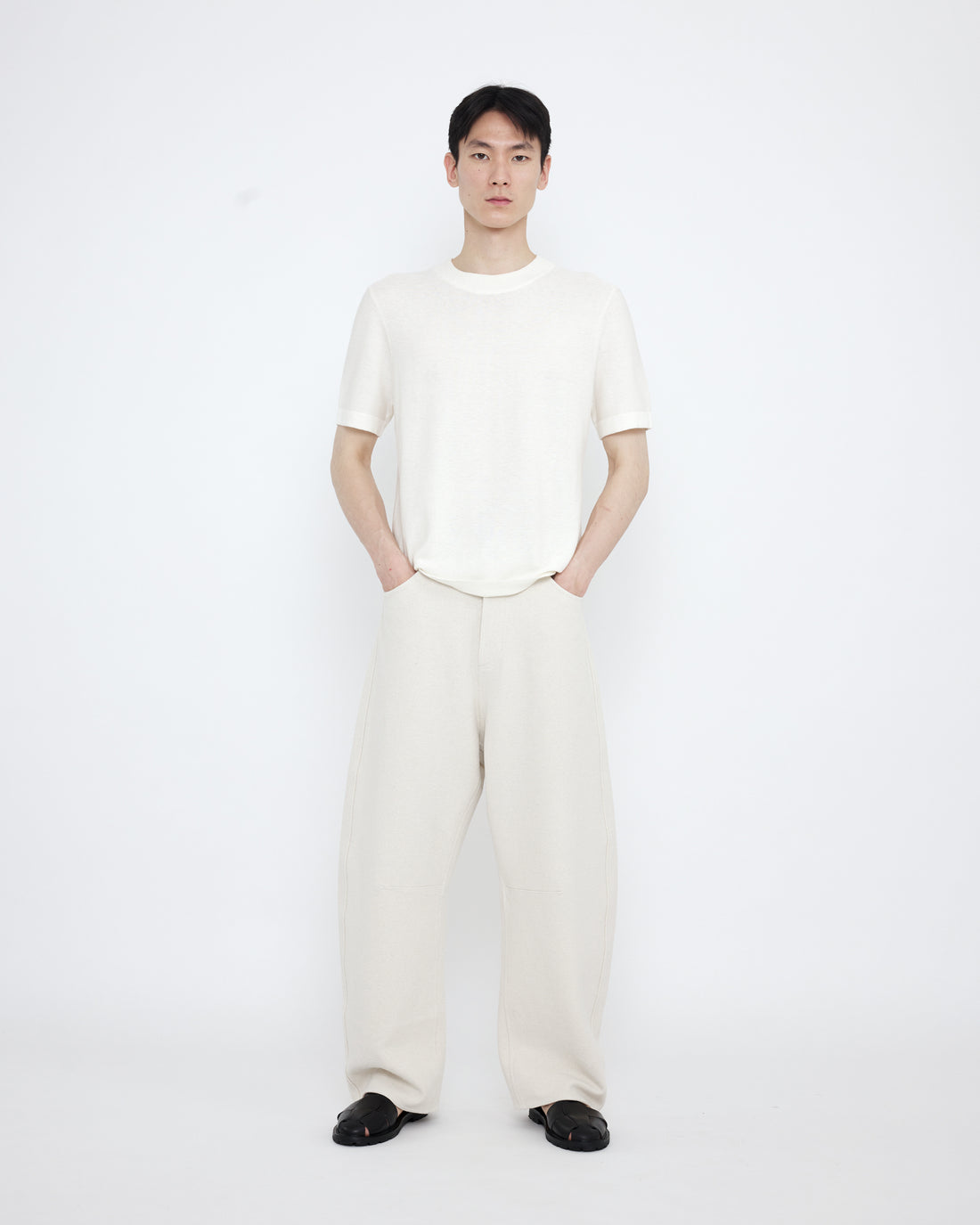 Relaxed Curve Legged Trouser - SS25 - Off-White