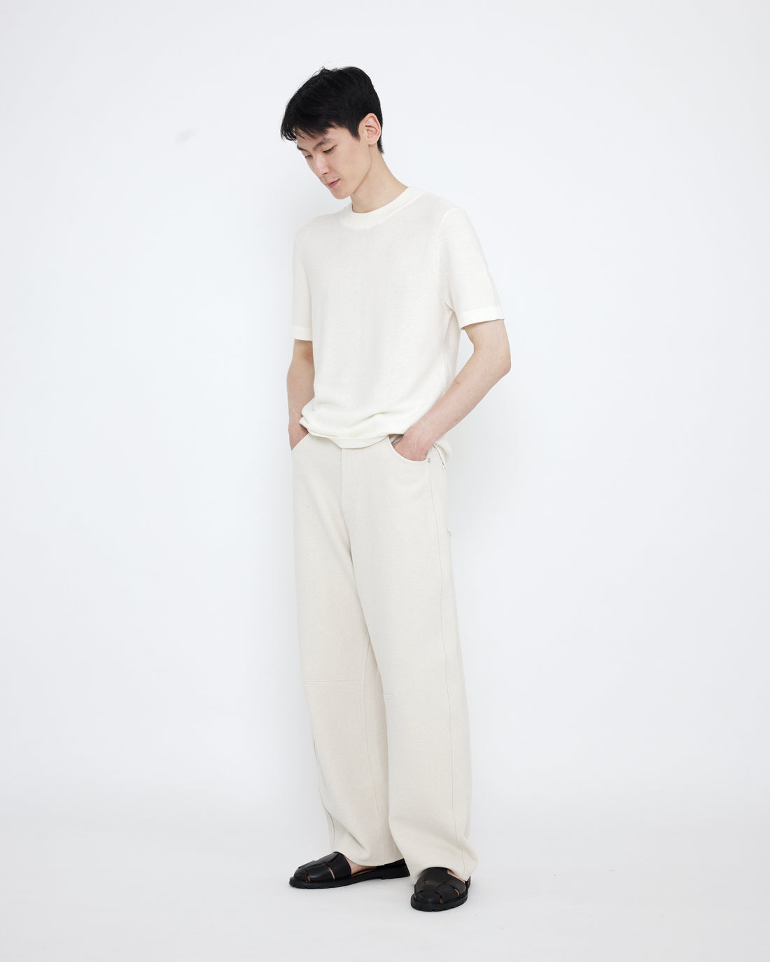 Relaxed Curve Legged Trouser - SS25 - Off-White