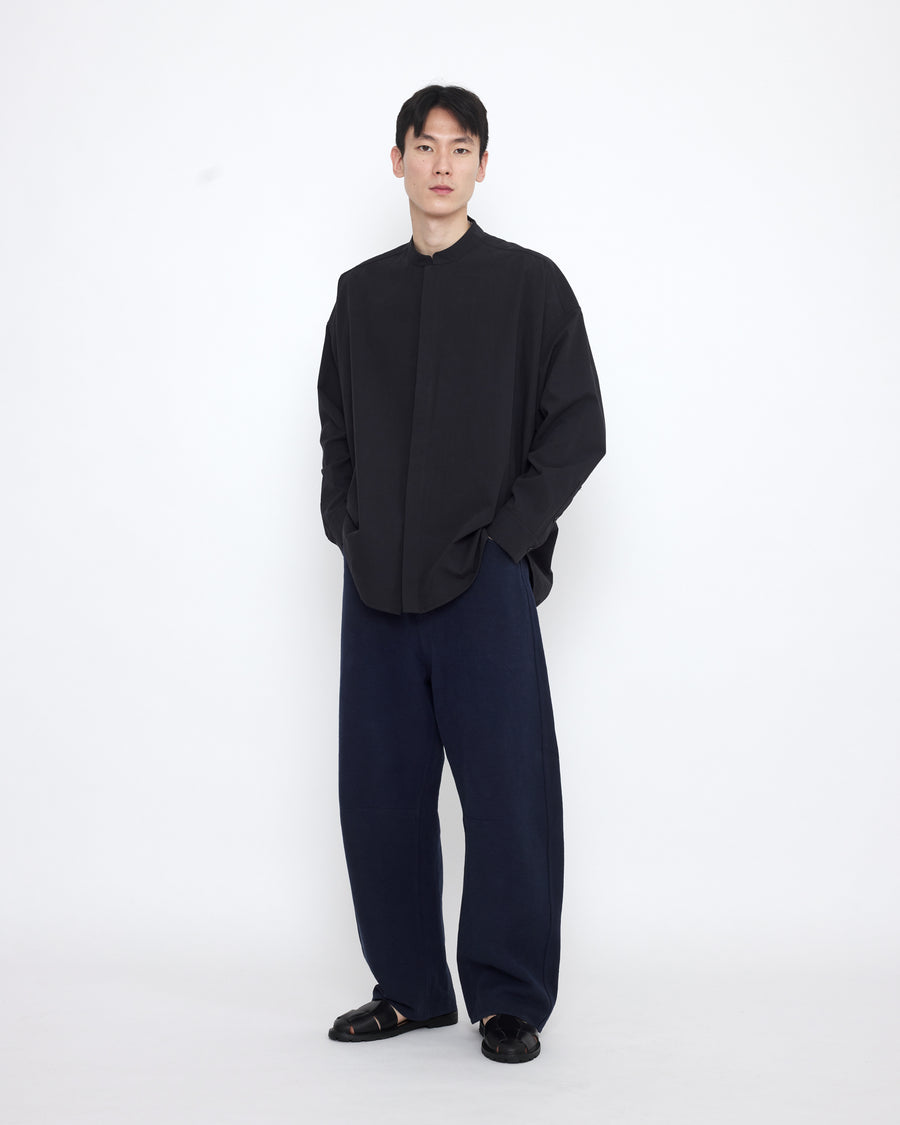 Mandarin Cocoon Dress Shirt - SS25 - Black