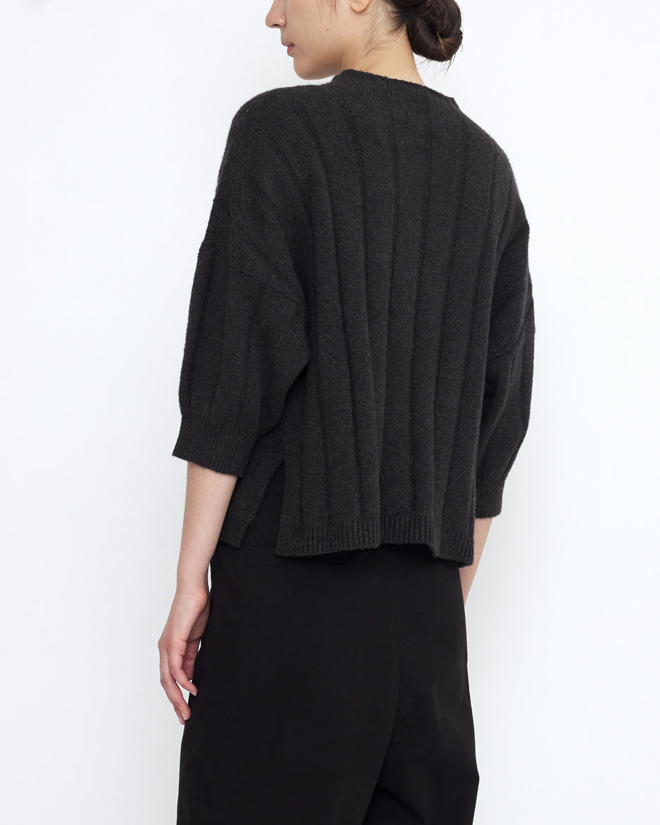 Mid-Poet Mockneck Sweater - SS25 - Charcoal