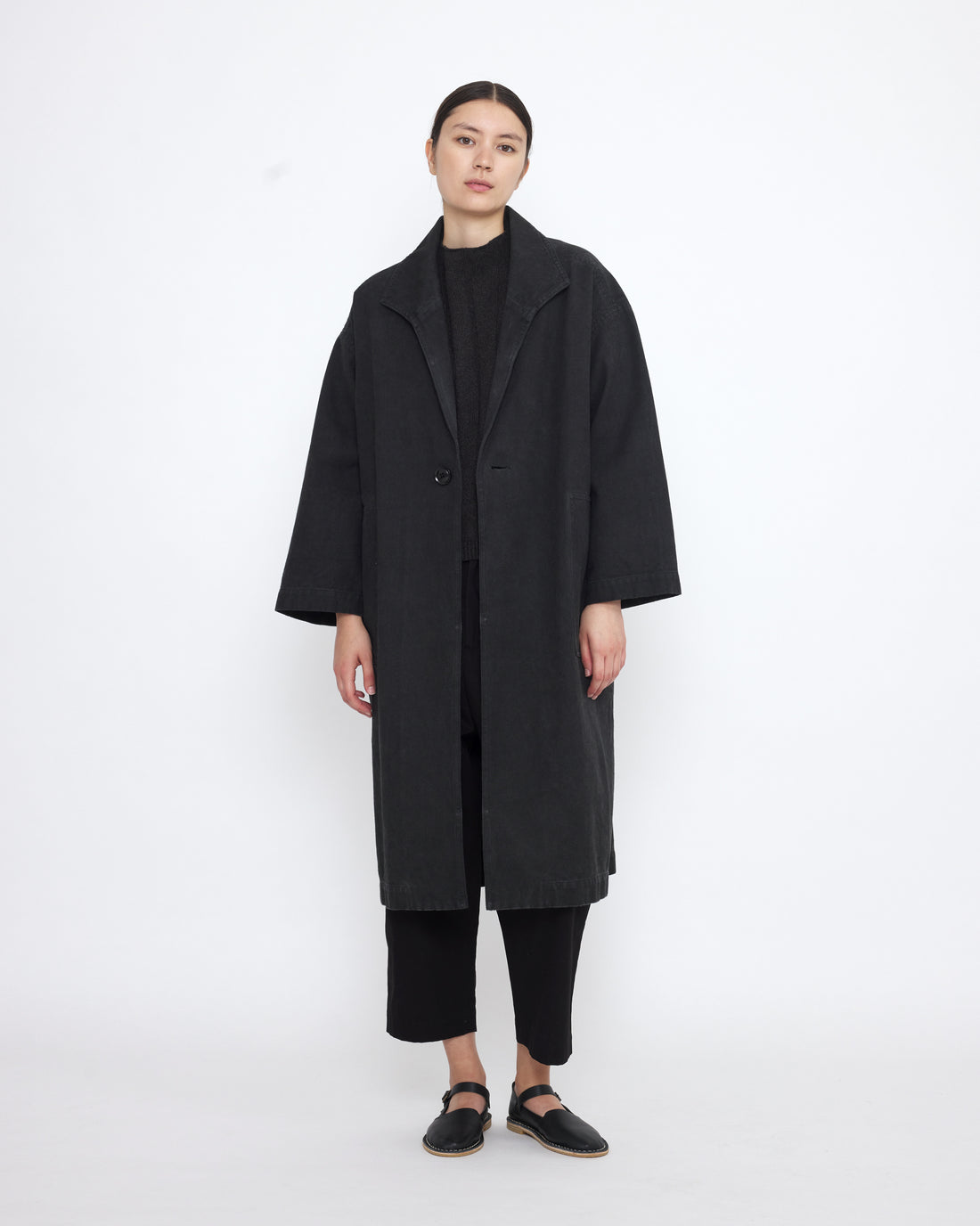 Spring Lapel Coat - SS25 - Washed Black