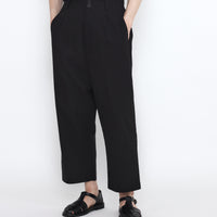 Elastic Dropped Crotch Trouser - SS25 - Black