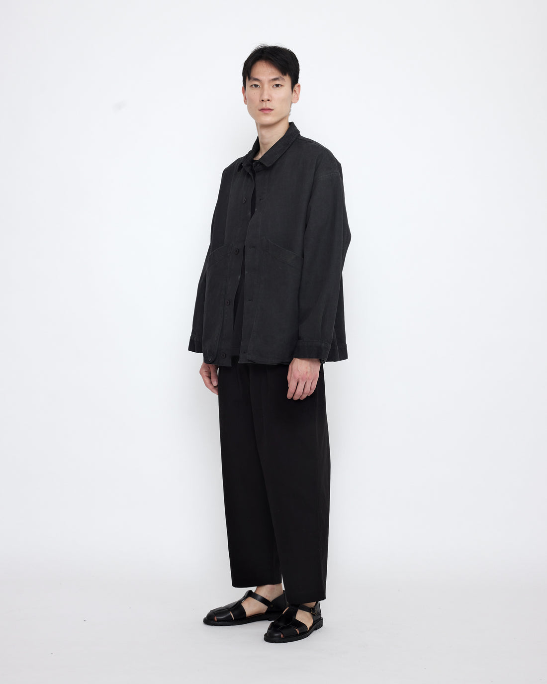 Signature Panel Pockets Shirt Jacket - Spring Edition - Washed Black