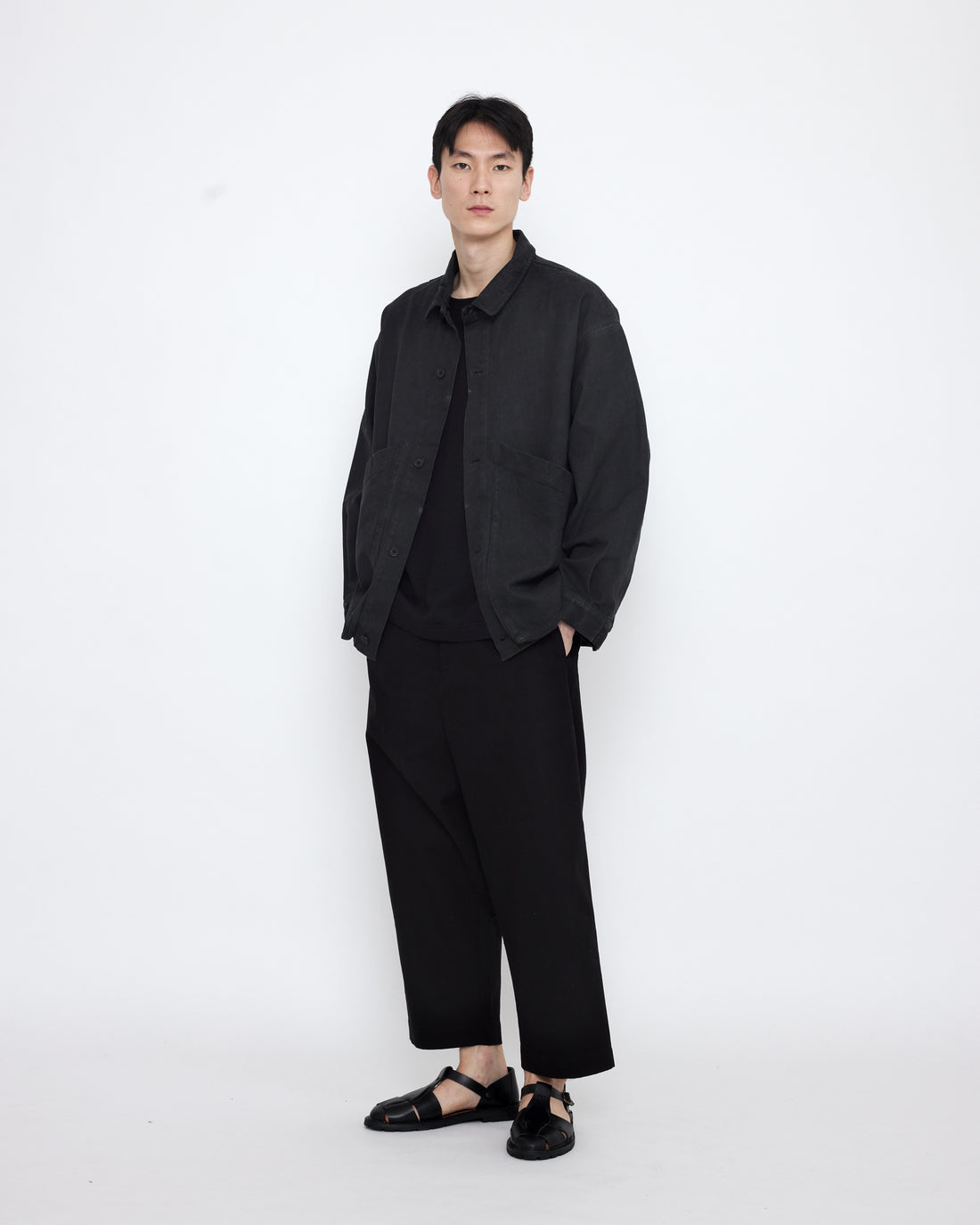 Signature Panel Pockets Shirt Jacket - Spring Edition - Washed Black