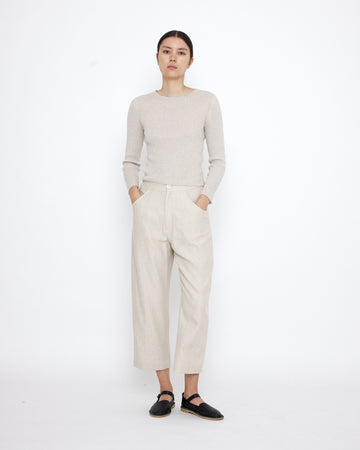 Longsleeves Ribbed Fine Knit - SS25 - Sand Beige