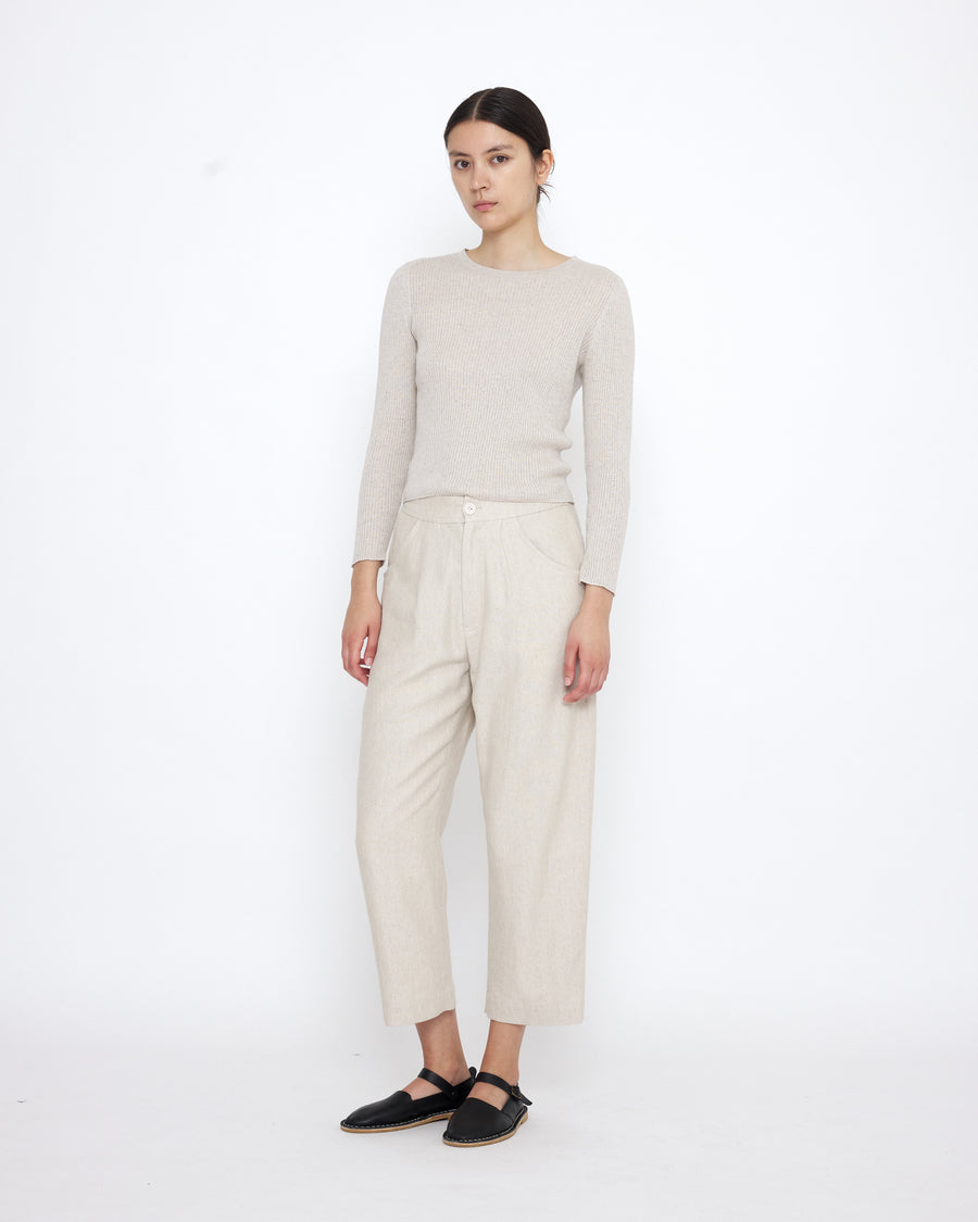 Longsleeves Ribbed Fine Knit - SS25 - Sand Beige