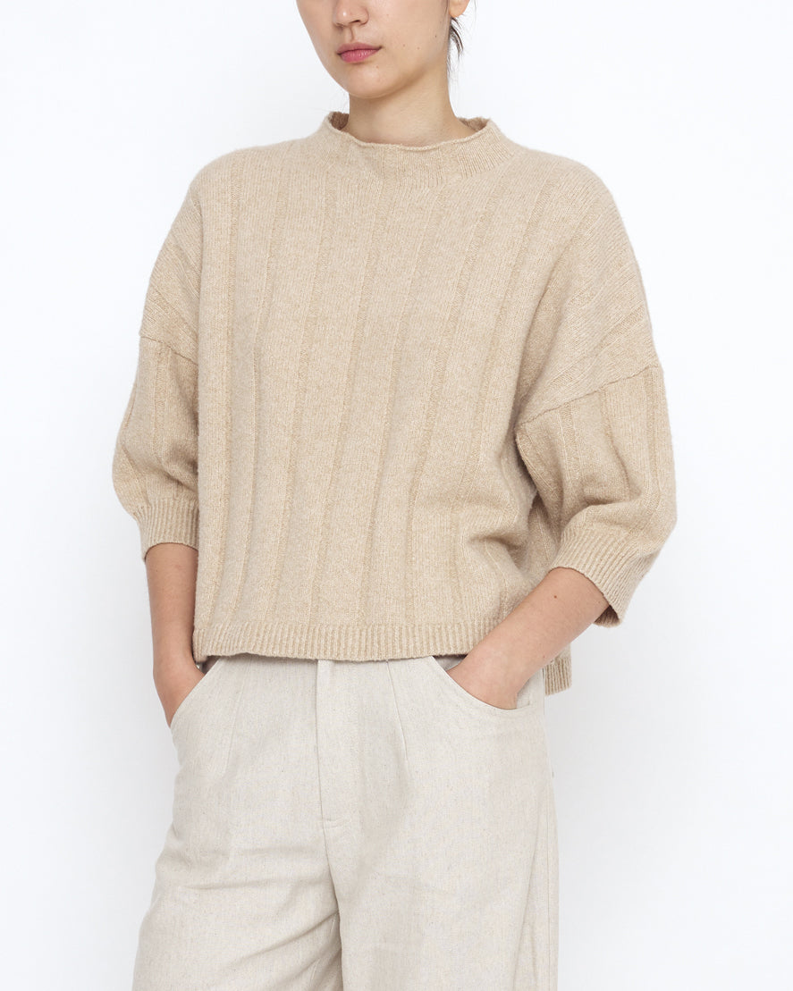 Mid-Poet Mockneck Sweater - SS25 - Wheat