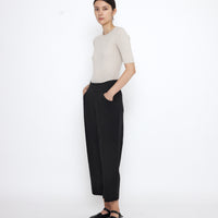 Mid-Sleeves Ribbed Fine Knit - SS25 - Sand Beige