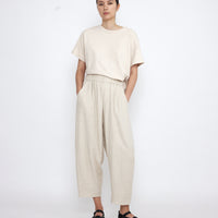 Elastic Panel Barrel Trouser - Summer Edition - SS25 - Oatmeal