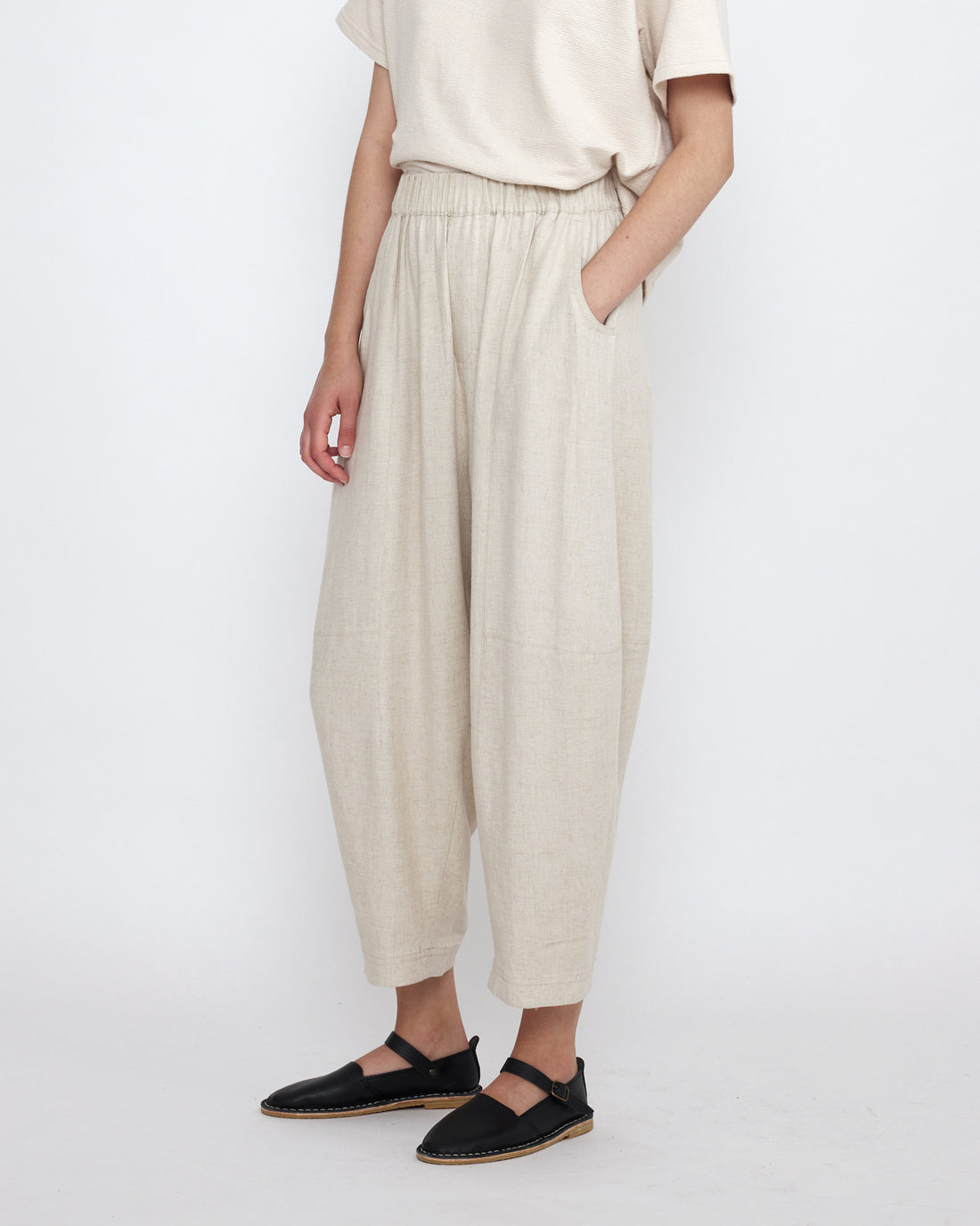 Elastic Panel Barrel Trouser - Summer Edition - SS25 - Oatmeal