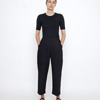 Signature Pleated Trouser - Textured Edition - Textured Black