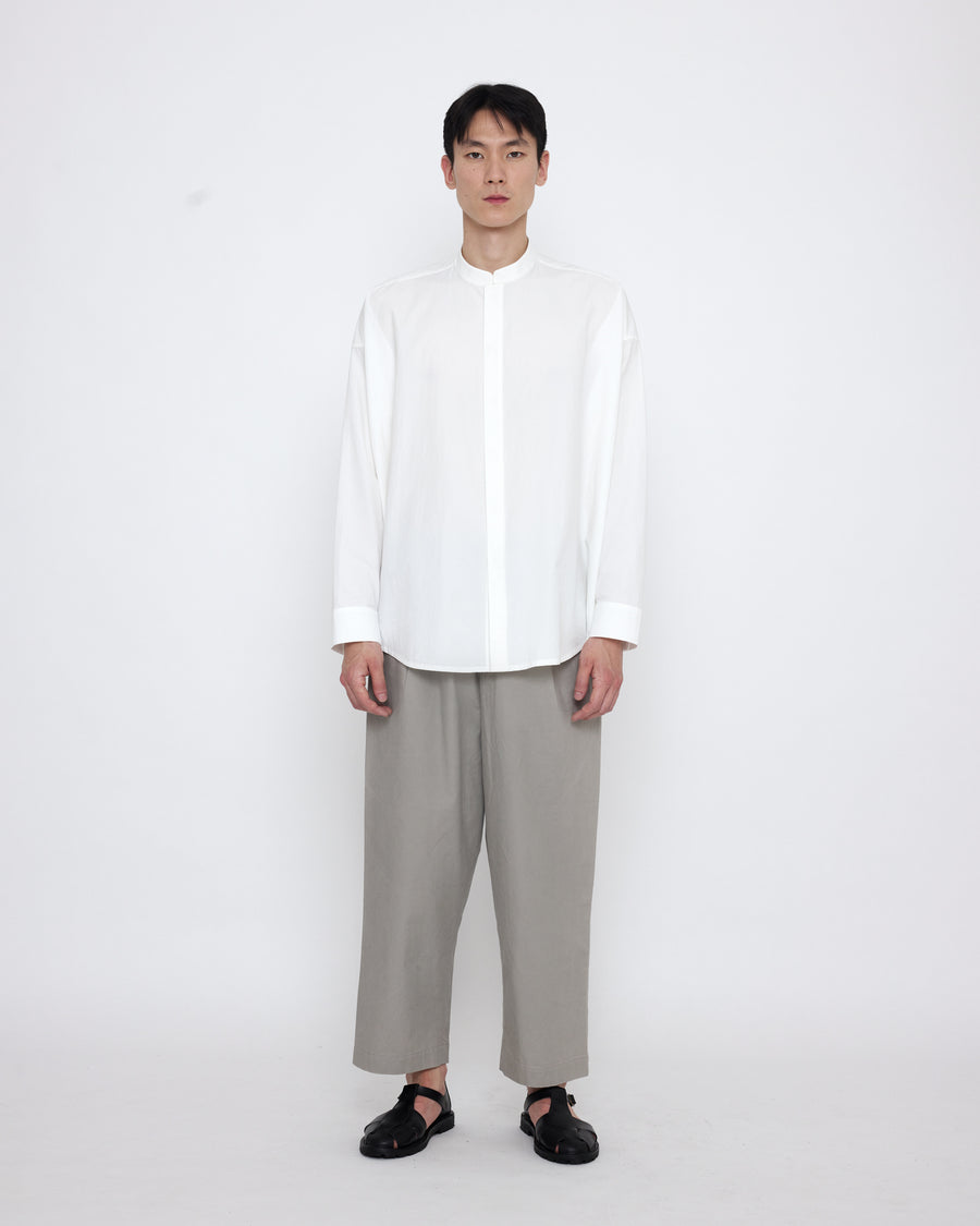 Mandarin Cocoon Dress Shirt - SS25 - Off-White