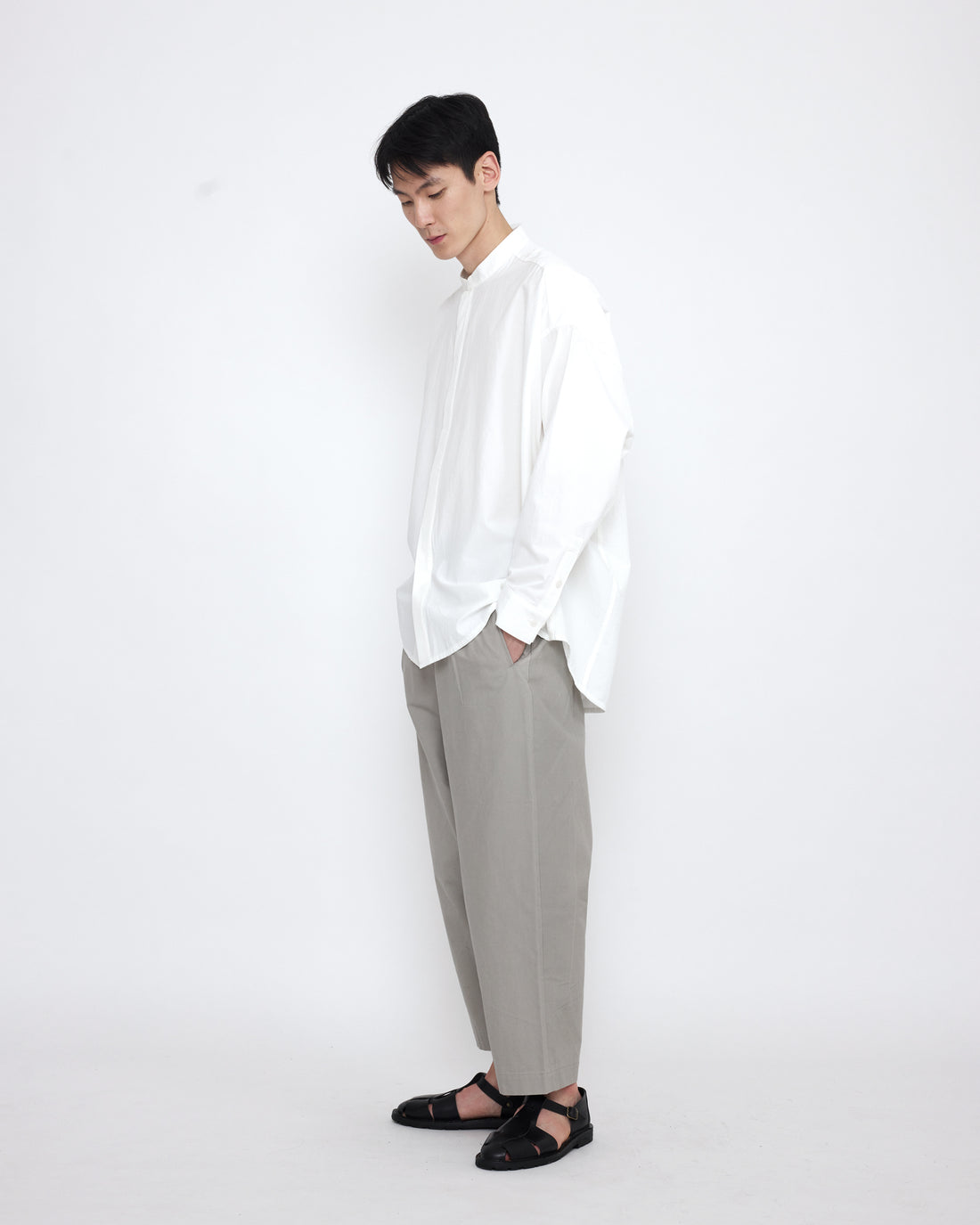 Mandarin Cocoon Dress Shirt - SS25 - Off-White