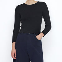 Longsleeves Ribbed Fine Knit - SS25 - Black