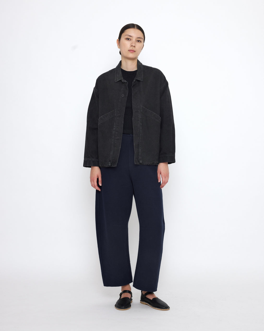 Signature Panel Pockets Shirt Jacket - Spring Edition - Washed Black