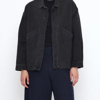 Signature Panel Pockets Shirt Jacket - Spring Edition - Washed Black