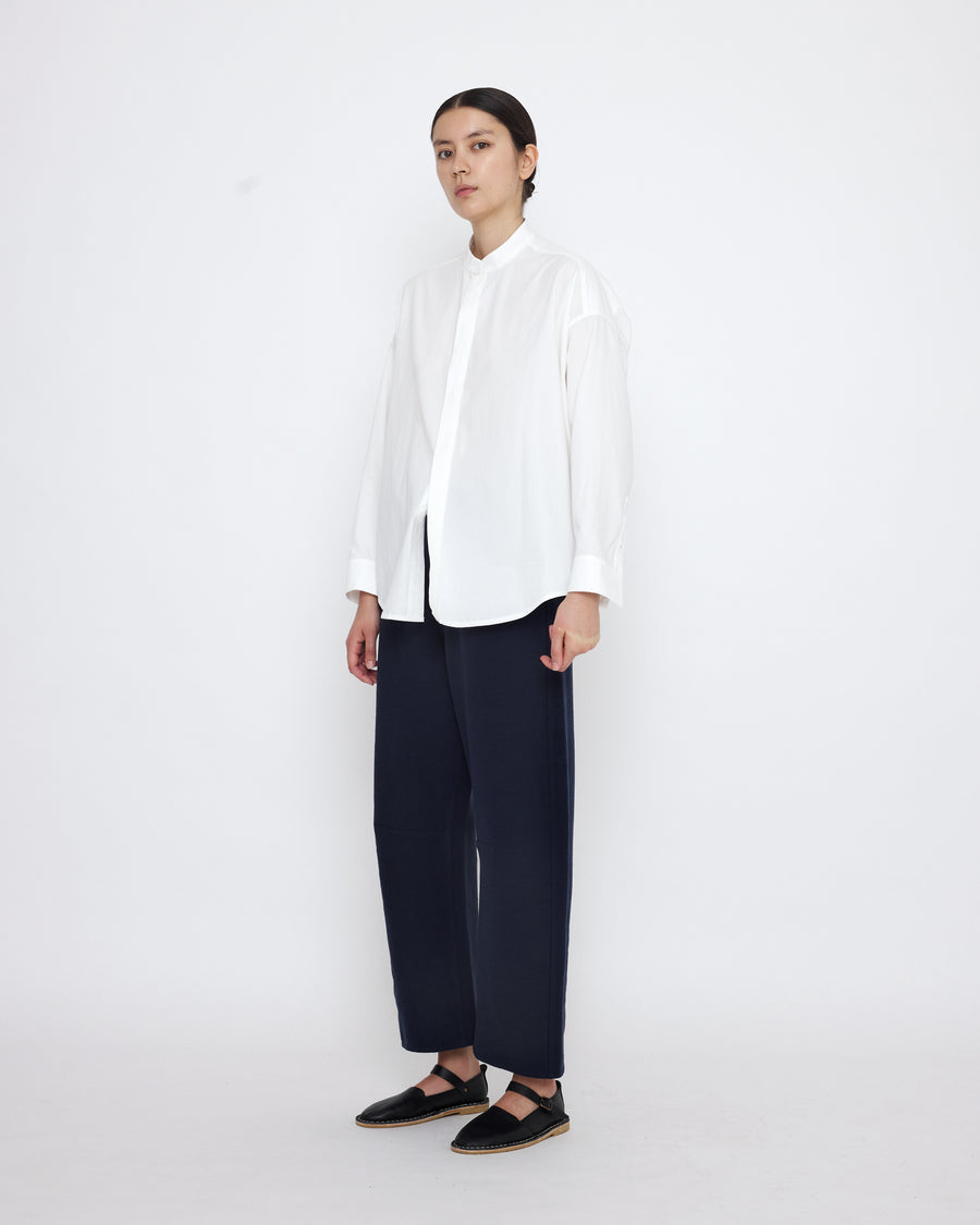 Mandarin Cocoon Dress Shirt - SS25 - Off-White