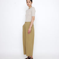 Signature Pleated Trouser - Textured Edition - Textured Dijon