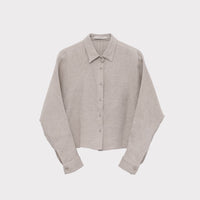 Signature 3/4 Cropped Shirt Jacket - Gauze Edition - Oatmeal