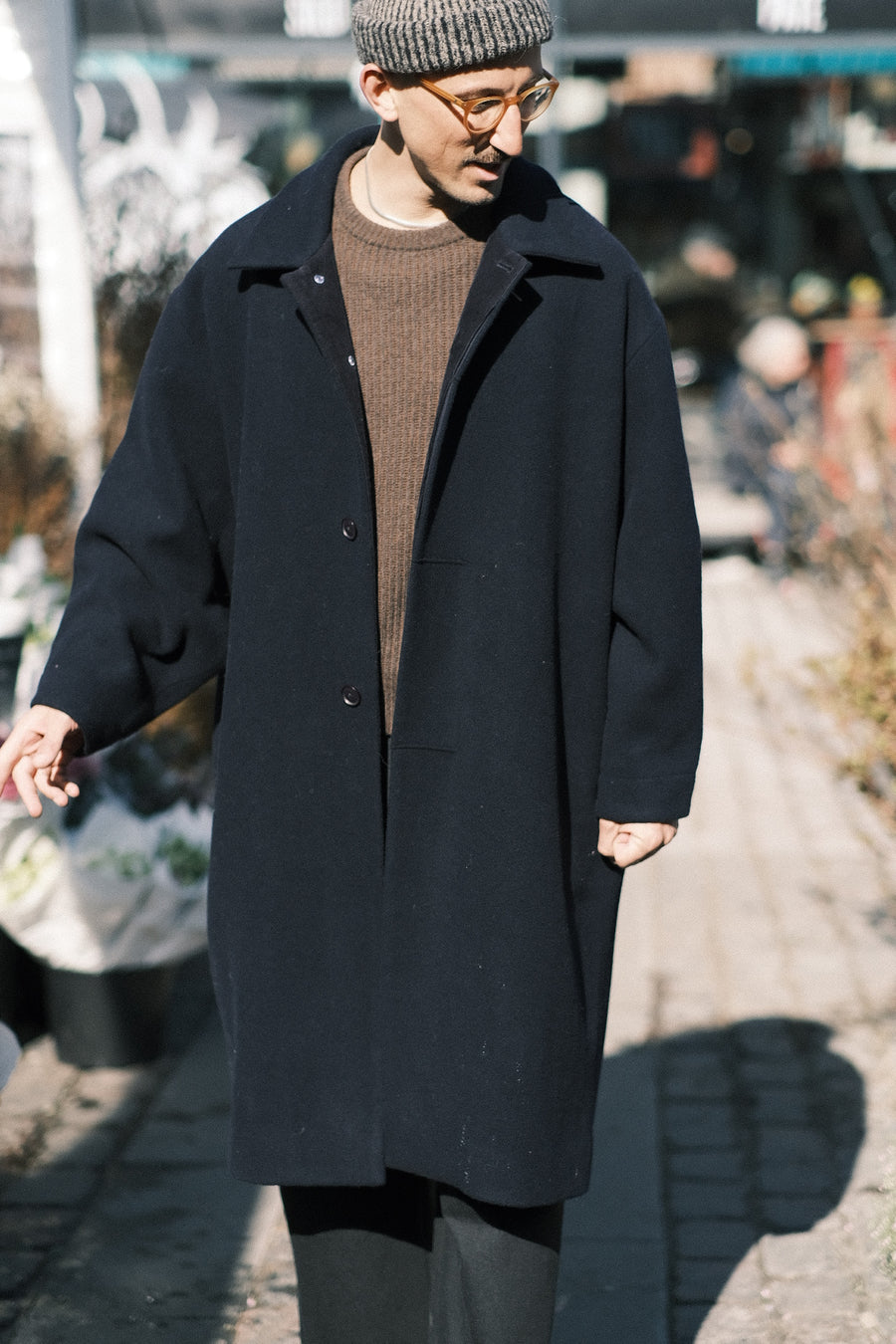 Cuffed Wool Coat - FW23 - Navy