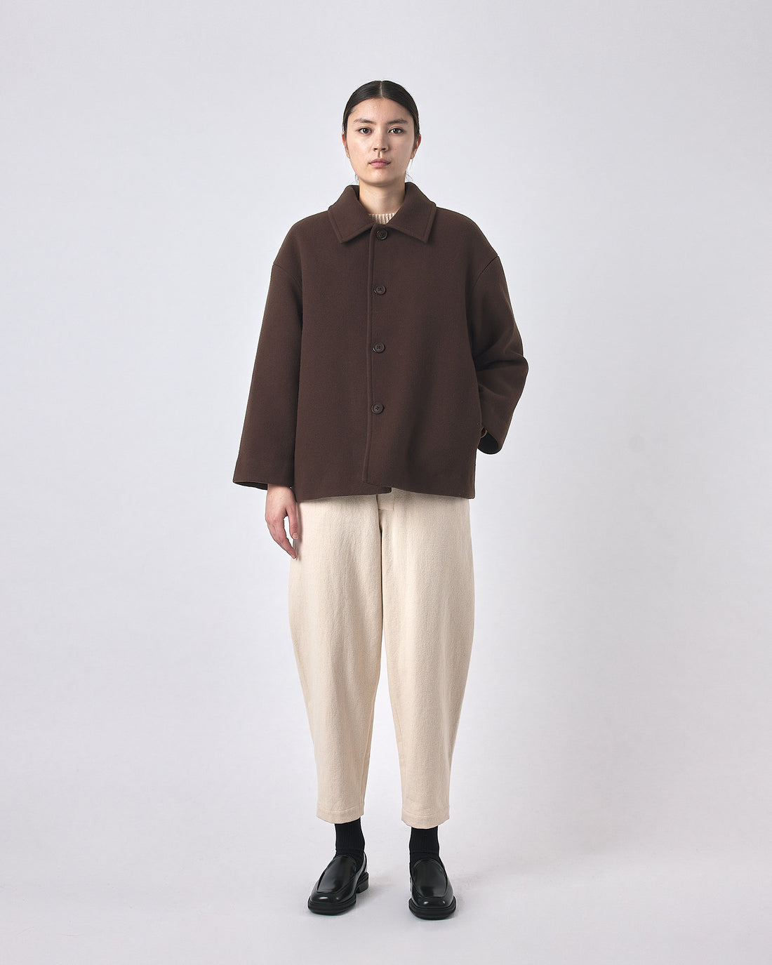 Short Wool Coat - FW23 - Deep Walnut